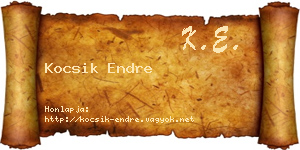Kocsik Endre névjegykártya